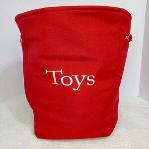 Burgandy Red Toy Storage Basket with Reinforced Handles Toy Organizer Basket